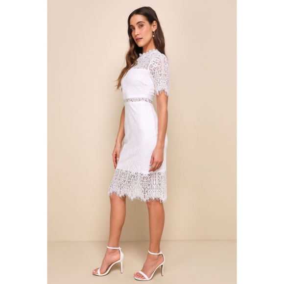 Lulu's White Lace Mini Dress - Picture 4 of 4